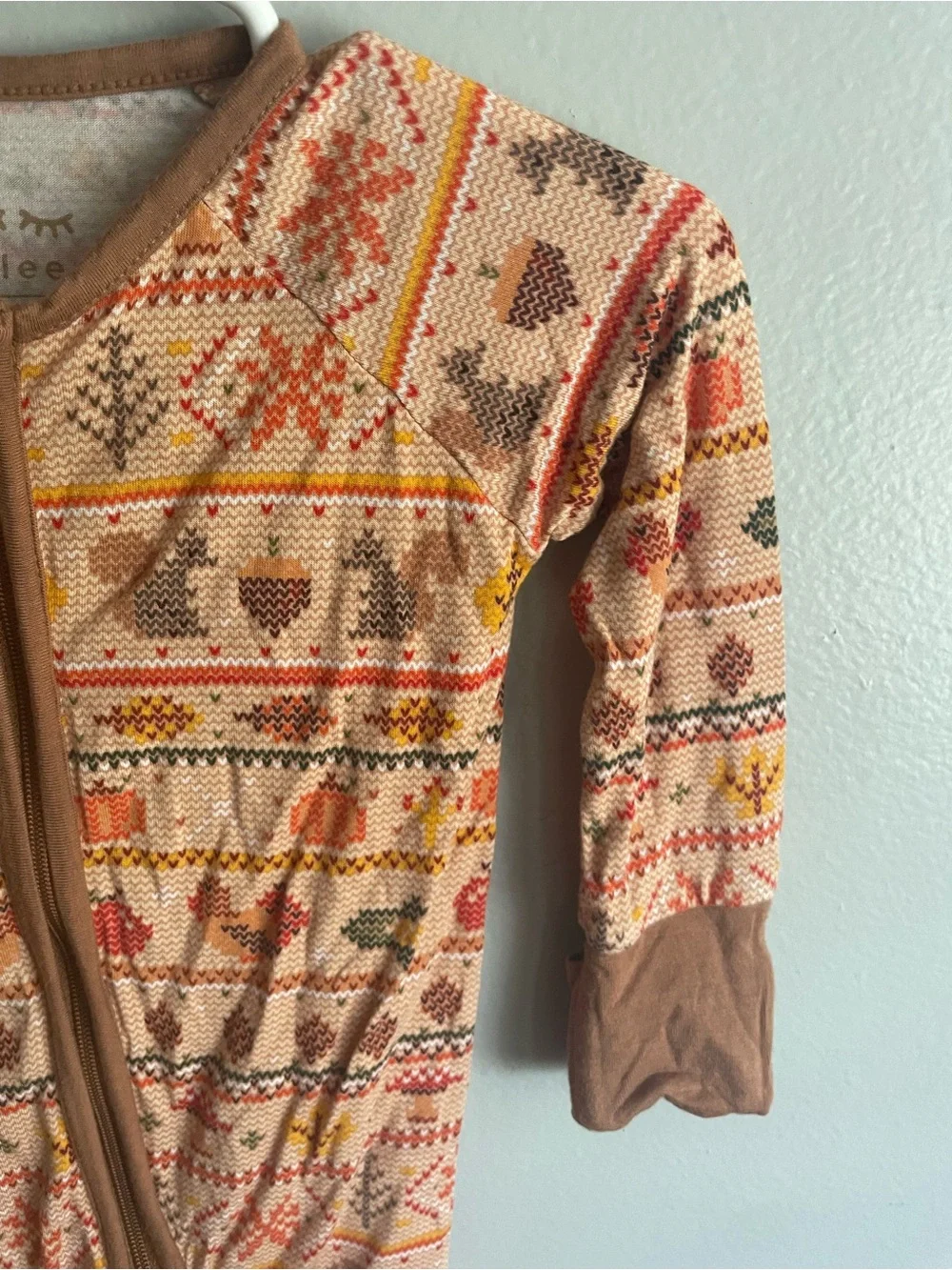 3/6 Months Little Sleepies Harvest Fair Isle Zippy